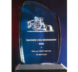 Trophée plexiglass Transparent<br> bleuté ''luxe'' 130-235