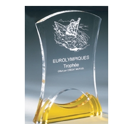 Trophée plexiglass Transparent<br>''luxe'' 161-0221