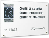 Plaque professionnel  blanche gravure noire