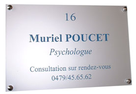 Plaque professionnel argent gravure bleue