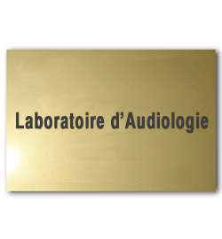 Plaque Aluminium anodisé or<br>40x30 cm - 1 ligne de Texte1