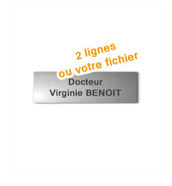 Plaque Alu anodisé naturel<br>15 x 4 cm - 2 lignes ou ''Mon fichier''40