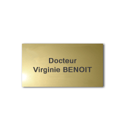 Plaque Laiton 20x10 ou 200 cm²<br>2 lignes de texte2
