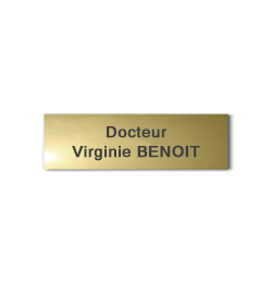Plaque Laiton 20x5 ou 100 cm²<br>2 lignes de texte40