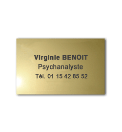 Plaque Laiton 25x15 ou 375 cm²<br>3 lignes de texte3