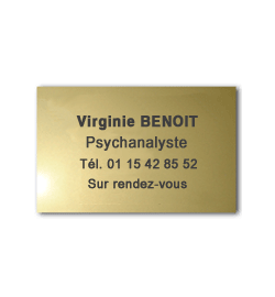 Plaque Laiton 25x15 ou 375 cm²<br>4 lignes de texte4
