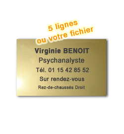 Plaque Laiton 25x15 ou 375 cm²<br>5 lignes ou 5