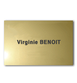 Plaque Laiton 30x20 ou 600 cm²<br>1 ligne de texte1