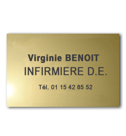 Plaque Laiton 30x20 ou 600 cm²<br>3 lignes de texte3