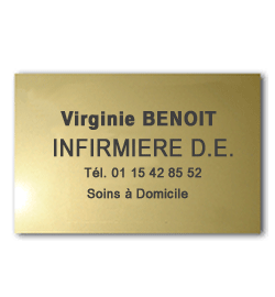 Plaque Laiton 30x20 ou 600 cm²<br>4 lignes de texte4