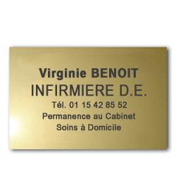 Plaque Laiton 30x20 ou 600 cm²<br>5 lignes de texte5