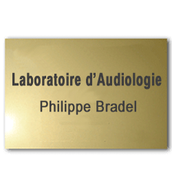 Plaque Laiton 40x30 ou 1200 cm²<br>2 lignes de texte2