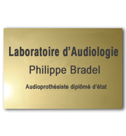 Plaque Laiton 40x30 ou 1200 cm²<br>3 lignes de texte3