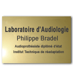 Plaque Laiton 40x30 ou 1200 cm²<br>4 lignes de texte4