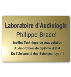 Plaque Laiton 40x30 ou 1200 cm²<br>5 lignes de texte5