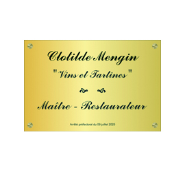 Plaque Maître Restaurateur Laiton 30x203