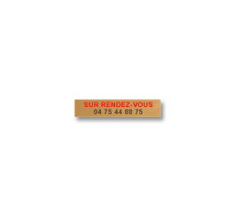 Plaque plexi ÉCO 20x5 2 couleurs<br>1 à 3 lignes ou ''Mon fichier''3