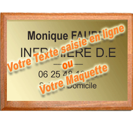 Plaque Plexi 30x20 Support bois<br>1 à 7 Lignes ou ''Mon fichier''7