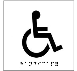 Plaque WC Braille<br>Handicapé 