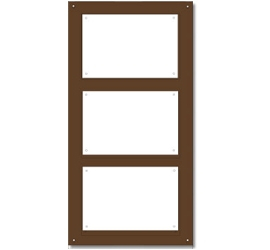 Support plexi fumé ou transparent 38 x 76 cm<br>pour 3 plaques 30x20 cm3