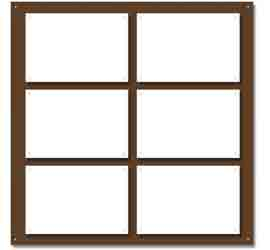 Support plexi fumé ou transparent 72 x 72 cm <br>pour 6 plaques 30x20 cm3